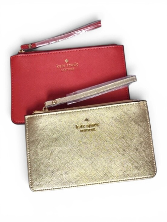 kate spade Handbags - 🆕 Kate Spade Wristlets Bundle: Shimmering Gold And Red
